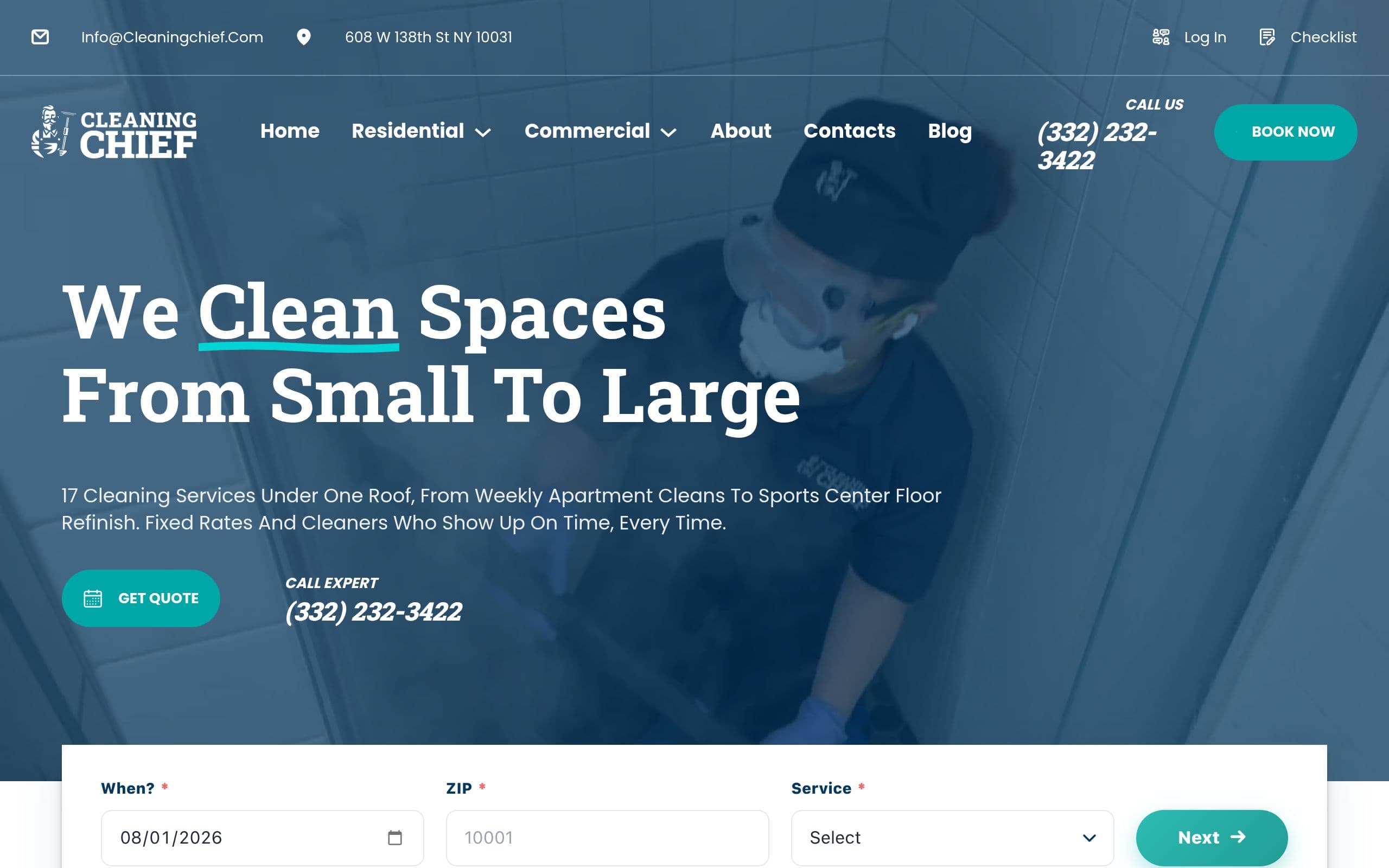 Homepage of Cleaning Chief
