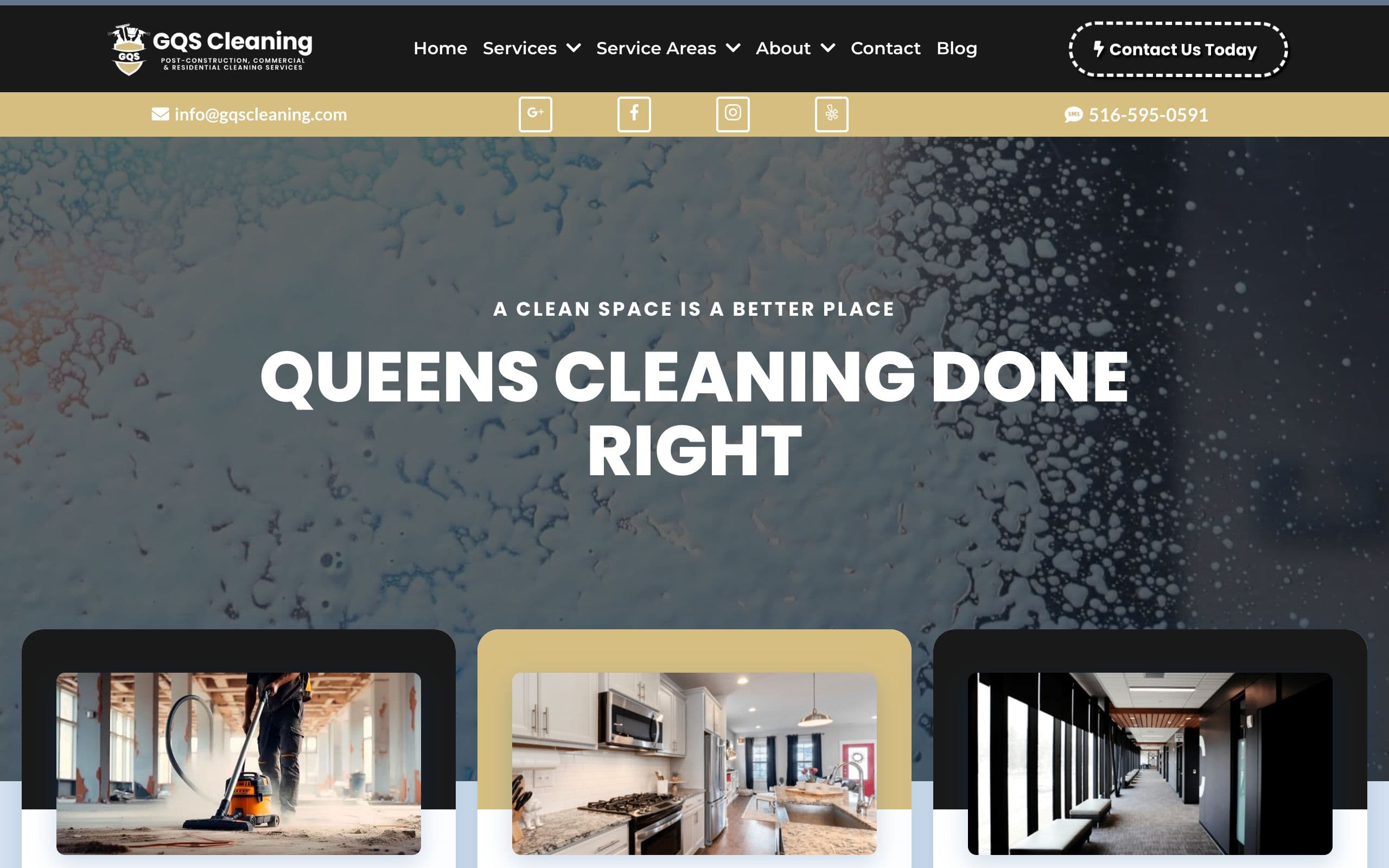 Homepage of GQS Cleaning