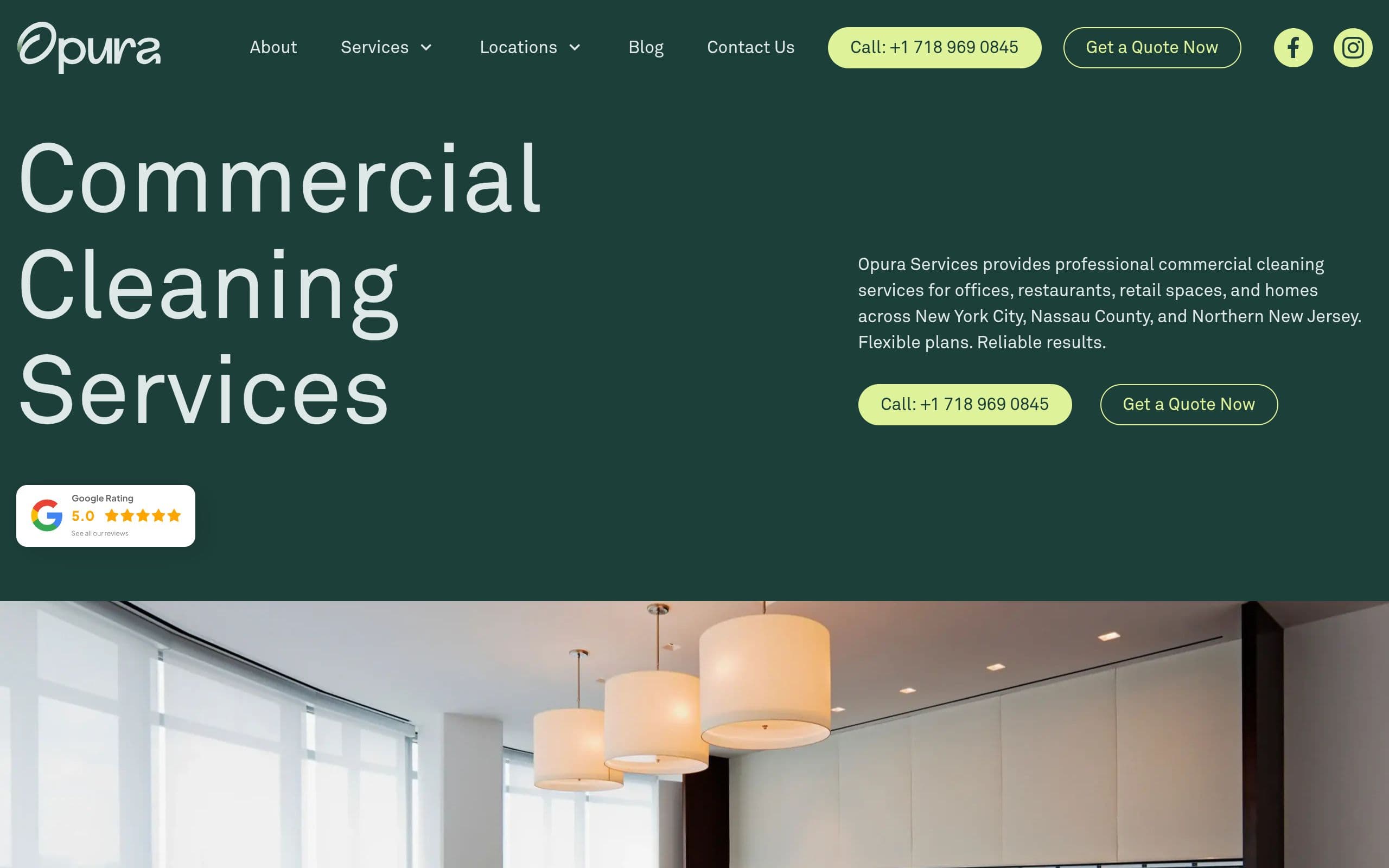 Homepage of Opura